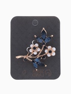 Брошь «Жемчужные цветы» со стеклянными листами, цвет бело-синий в золоте - Фото 4