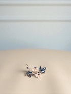 Брошь «Жемчужные цветы» со стеклянными листами, цвет бело-синий в золоте - Фото 5