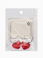 Серьги со съёмным элементом «Трансформер» сердечки, красные в серебре - Фото 6