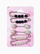 Набор булавок (6 шт.) «Жемчужины», 3.5 см, цвет чёрно-белый в серебре - Фото 4