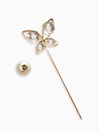 Набор булавок (4 шт.) «Цветы», 8 см, белый в золоте - Фото 5