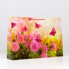 Пакет подарочный ламинированный горизонтальный «Бабочки», 38×53.5×13 см  (артикул 7182425)  большой выбор товаров оптом и в розницу по низким ценам с доставкой