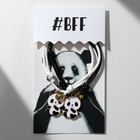 Браслеты парные «Неразлучники» панды и лапки, чёрно-белые, d=6 см - Фото 4