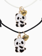 Браслеты парные «Неразлучники. Панды и лапки», d=6 см, набор 2 шт. чёрный, белые - Фото 2