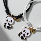 Браслеты «Неразлучники» панды и лапки, цвет чёрно-белый, d=6 см - фото 9142276