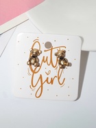 Серьги металл «Мишутка», цвет чернёное золото  (артикул 7292420)  большой выбор товаров оптом и в розницу по низким ценам с доставкой