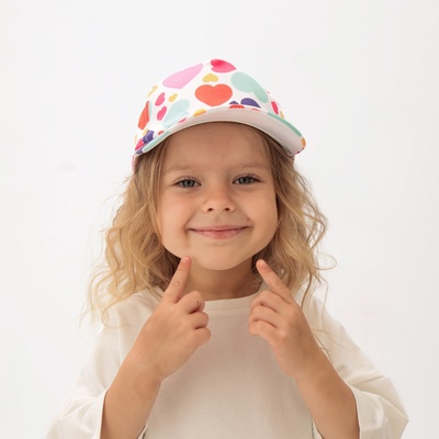 Кепка детская MINAKU «Сердца», белая, размер 52