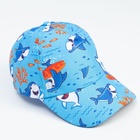 Кепка детская MINAKU "Акулы" цвет голубой, р-р 52 - фото 808074975