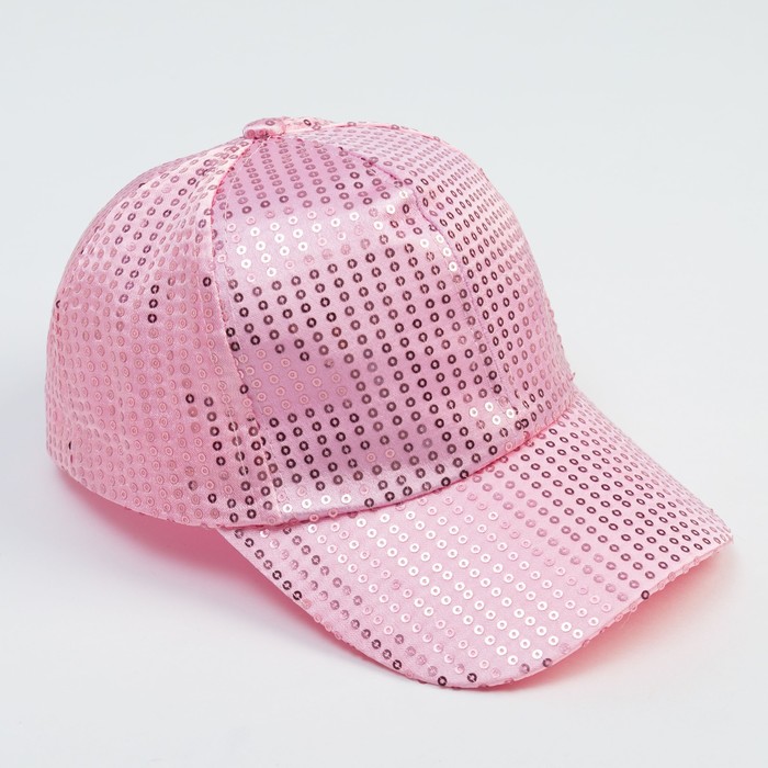 Кепка для девочки MINAKU с пайетками цвет розовый, р-р 52 - Фото 1