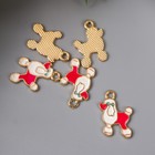 Декор для творчества металл «Пудель бело-розовый», эмаль, 1.9?1.4 см (комплект 6 шт) - фото 21438410