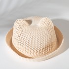Шляпа для девочки MINAKU с ушками, цвет молочный, размер 46-48 - фото 108912851