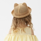 Шляпа для девочки MINAKU с ушками, цвет бежевый, р-р 48 - Фото 3