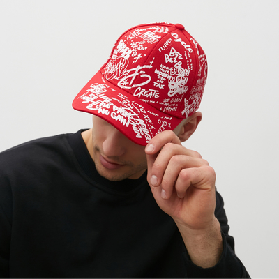 Кепка MINAKU с надписями, красный, размер 58