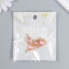 Декор для творчества пластик "Капля с золотыми цветочками" розовый кристалл 2х1,2 см - Фото 5