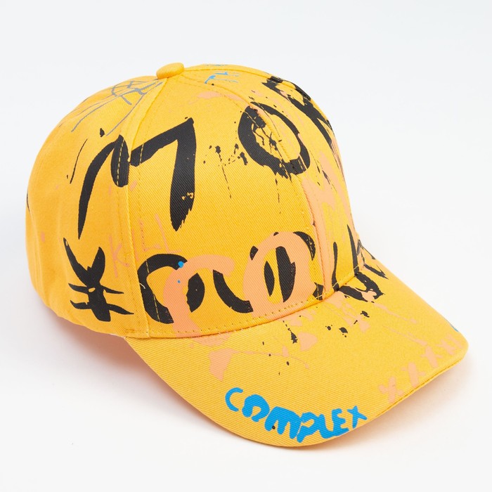 Кепка детская MINAKU «Граффити», жёлтая, размер 54