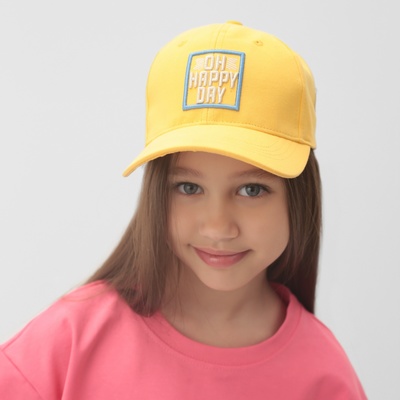Кепка детская MINAKU Happy day, жёлтая, размер 54