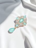 Брошь «Императрица» гамма, бело-зелёная в золоте - Фото 6