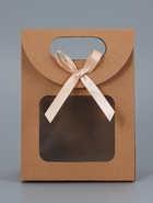 Коробка-пакет, крафтовая, с окном, 16×12×6 см - Фото 2