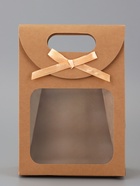 Коробка - пакет, крафтовая с окном, 20×14×7 см - Фото 2