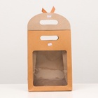 Коробка-пакет, крафтовая, с окном, 26×19×9 см - Фото 3