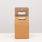 Коробка-пакет с ручкой, крафт, 15×10×6 см - Фото 3