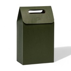 Коробка-пакет с ручкой, зеленая, 27 х 16 х 9 см - фото 109375850
