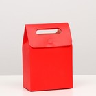 Коробка-пакет с ручкой, красная, 19 х 14 х 8 см - фото 320545440