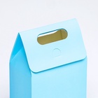 Коробка-пакет с ручкой, голубая, 15 х 10 х 6 см 7348014