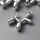 Декор для творчества металл "Надувной шарик - собака" серебро 1,5х2 см - Фото 2