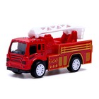 Набор металлических машин «Пожарная бригада», инерция, 3 штуки - фото 6515593