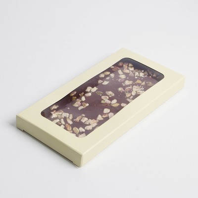 Коробка для шоколада, кондитерская упаковка «Жёлтая», с окном, 17.3×8.8×1.5 см