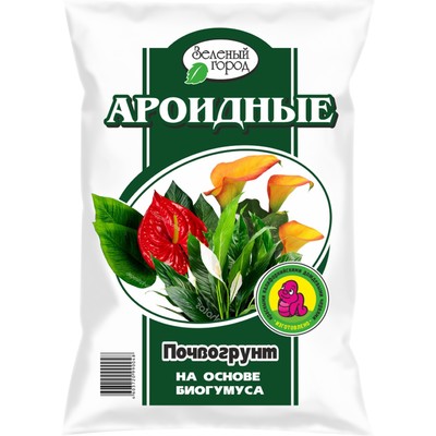 Почвогрунт на основе Биогумуса «Зеленый город», ароидные, 4 л