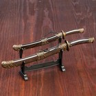 Макет оружия «Сувенирные катаны на подставке 2в1. Шоко», подарочный набор, ножны дерево, 18 см; 23.5 см - Фото 1