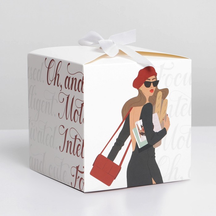Коробка подарочная складная, упаковка, «GIRL», 12 х 12 х 12 см - фото 1908809602