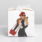 Коробка подарочная складная, упаковка, «GIRL», 12 х 12 х 12 см (комплект 2 шт) - фото 23377129