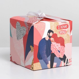 Коробка подарочная складная, упаковка, «LOVE», 12 х 12 х 12 см
