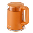 Чайник электрический Kitfort KT-6124-4, пластик-стекло, 1.2 л, 2200 Вт, оранжевый - Фото 1