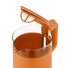Чайник электрический Kitfort KT-6124-4, пластик-стекло, 1.2 л, 2200 Вт, оранжевый - Фото 2