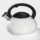 Чайник Magistro Glow, 3 л, со свистком, ручка soft-touch, индукция, нержавеющая сталь, белый - Фото 3