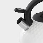 Чайник Magistro Glow, 3 л, со свистком, ручка soft-touch, индукция, нержавеющая сталь, белый - Фото 6