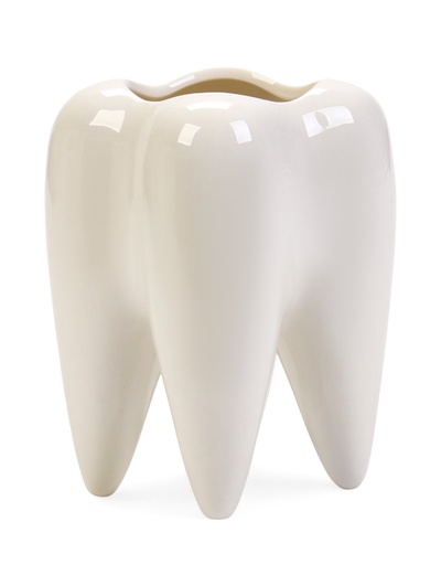 Декоративное кашпо для цветов «Зуб мудрости», 200 мл, 8.2×6.7×10 см, керамическое, белое