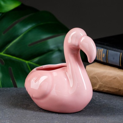 Горшок "Фламинго" розовый, 13х12см