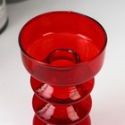 Подсвечник стекло на 1 свечу "Фигурный" красный 14,5х7х7 см - фото 25573643