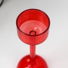 Подсвечник стекло на 1 свечу "Высокая ножка на шаре" красный d до 4,7 см 14,5х6,5х6,5 см - Фото 2
