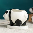 Декоративный горшок для цветов «Панда», 350 мл, 15×8×9 см, керамический, с поддоном, Greengo - Фото 3