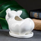 Декоративный горшок для цветов «Поросёнок», керамический, 150 мл, 12×6×10 см, с поддоном, белый, Greengo  (артикул 7314448)  большой выбор товаров оптом и в розницу по низким ценам с доставкой