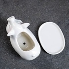 Декоративный горшок для цветов «Поросёнок», керамический, 150 мл, 12×6×10 см, с поддоном, белый, Greengo  (артикул 7314448)  большой выбор товаров оптом и в розницу по низким ценам с доставкой