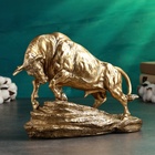 Фигура "Бык на камне" 29х38см бронза с позолотой - фото 27181847