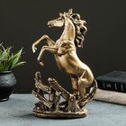Фигура "Лошадь на камне" 20х10х30 см, бронза с позолотой - Фото 3