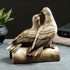 Фигура "Пара голубей на пеньке" 22х14х22 см, бронза с позолотой - Фото 3